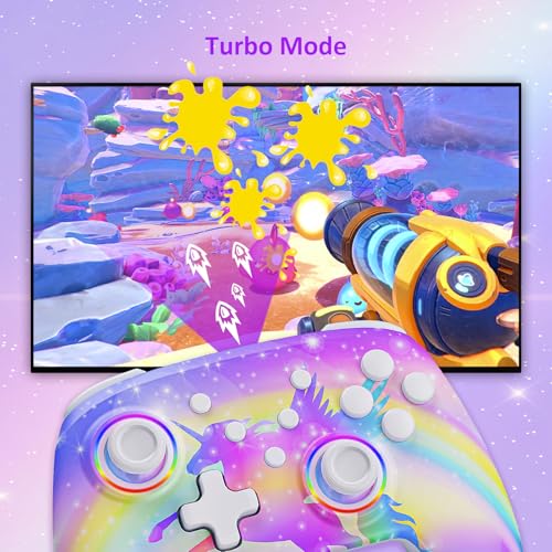Image of NexiGo Wireless Controller (No Deadzone) for Switch 2 and Switch, Bluetooth Controllers for Nintendo Switch with Vibration, Motion, Turbo and LED Light (Violet Unicorn)