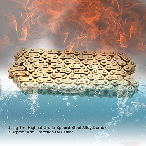 GOOFIT 428 Heavy Duty Kettenantrieb 104 Links für Motorrad ATV Dirtbike & Go Kart Golde