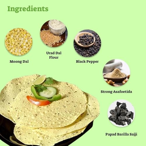 Image of Om Uttam Moong Papad - 100% Natural | Fresh and Homemade (400 Gram, Moong Papad)