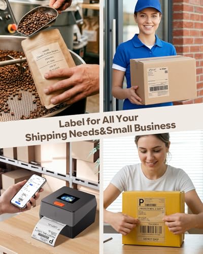 Image of Phomemo Transparent Thermal Labels 4x6-100 Labels /Roll Clear Thermal Labels Self-Adhesive Thermal Stickers for Small Business, Baker & Barista Essentials, DIY Coffee Bean & Ingredients Labels