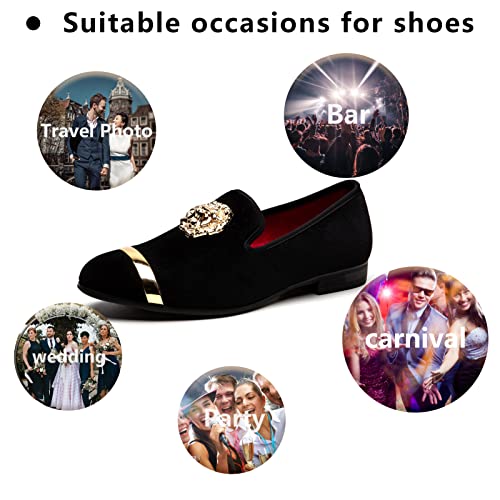 Image of Meijiana Men's Velvet Loafers - Fashion Casual Low-Heel Dress Shoes for Men with Rubber Sole & Metal Buckle - Perfect Business & Formal Attire, Stylish Mens Shoes