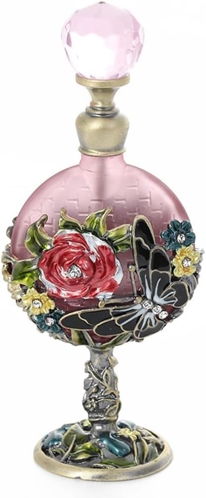 XCFTYRU Vintage perfume bottle， Empty 7ml Roses Fancy Decoration Travel Refillable
