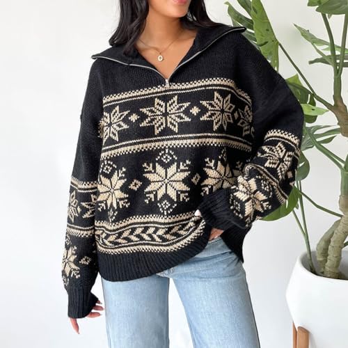 Women Y2K Argyle Striped Pullover Sweater Long Sleeve Vintage Preppy Style Winter Warm Pullover Knitwear3