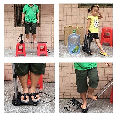 Opvouwbare Trolley/Opvouwbare Bagagewagen 4-Wielige Wagen 55 Kg Dragend, Zwaar Aluminium Frame Is Licht En Duurzaam, Geschikt Voor Reizen, Mobiel En Kantoorgebruik - Image 8