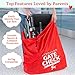 J.L. Childress Gate Check Bag for Single & Some Double Strollers - Travel Bag for Airplane, Fits Most Standard Baby Strollers, Airport Accessories for Gate Check, Flying Essentials - Red
