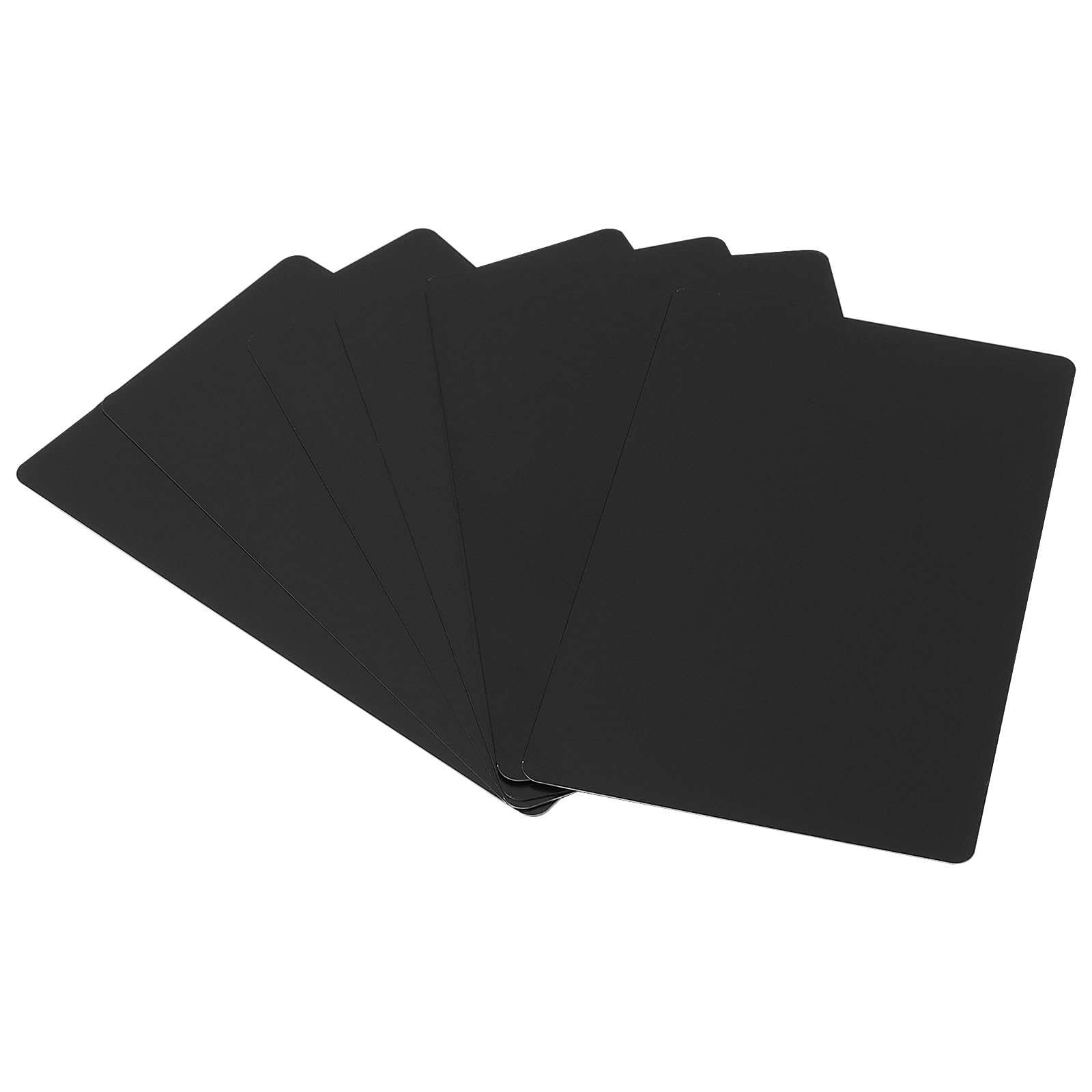 KEILEOHO 150 Pezzi Biglietti da Visita in Alluminio Nero, Metallizzati, 86 x 54 x 0,21 mm