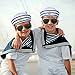 Hercicy 18 Pieces Sailor Costume Accessories Sailor Hat and Scarf Sunglasses Navy Blue with White Nautical Cap Satin Scarf Polarized Sunglasses for Women Men Costume Accessory Dressing up Party