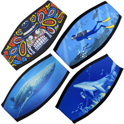 HoveeLuty Correas para máscara de buceo, 4 unidades de 7, 1 x 3, 9 pulgadas, de doble capa, con impresión a doble cara, elásticas.