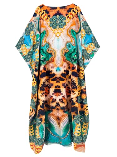 Image of Moss Rose Kaftan Dresses for Women Summer Swimsuit Cover up Caftan Dress