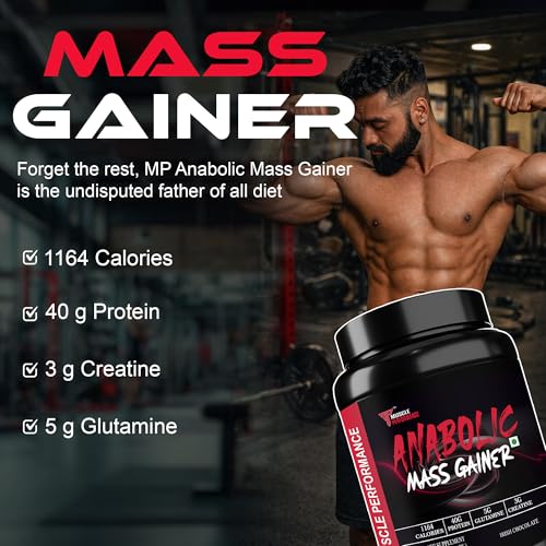 Image of Anabolic Mass Gainer, 2kg, Irish Chocolate | High Protein Carbs, With Creatine, BCAA & Glutamine, Digestive Enzymes, For Muscle Gain & Fast Growth