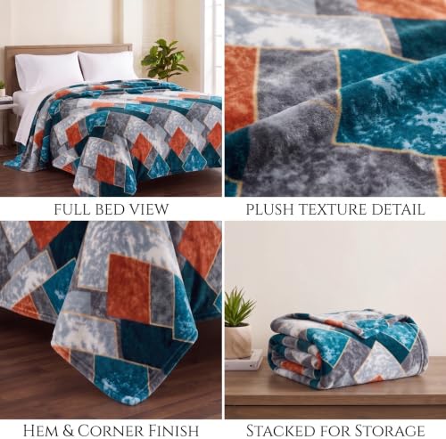 Image of VAS COLLECTIONS 280 GSM Flannel Blanket for Double Bed, Ultra Soft Plush Fleece Blanket, Warm & Cozy Heavy Winter Blanket, Breathable AC Blanket, for Home & Hotel, 220 x 230 cm - Deep Teal