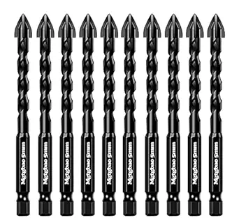 ?UrgradeMgtgbao 10pc 5MM Masonry Drill Bits, 3/16 Concrete Drill Bit Set For Tile,Brick, Plastic and Wood,Tungsten Carbide Tip Best for Wall Mirror and Ceramic Tile.