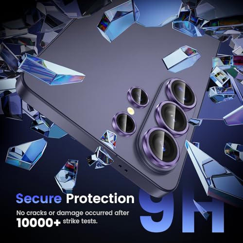 Image of Tensea (3+2 Pack Compatible with Samsung Galaxy S26 Ultra Camera Lens Protector, 9H Tempered Glass Camera Cover Screen Protector Metal Custom Ring Installation Tray