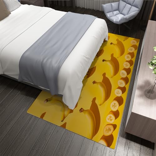 Tapis salon bananes 180x270 cm lavable et antidérapant