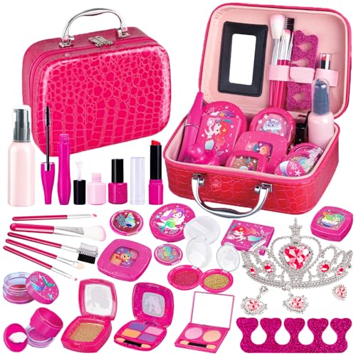 La Gacela メイクおもちゃ お化粧セット マーメイド 女の子 メイクごっこ遊び 豪華セット お化粧おもちゃ 化粧品おもちゃ ドレッサーおもちゃ 化粧バッグ かわいい おままごと セット コスメおもちゃ 室内おもちゃ クリスマス プレゼント