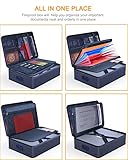 JUNDUN Fireproof Document Box, Waterproof and Fireproof Document Storage,Portable Home Fire Safe Storage Box Case with Lock for Documents,Deed and Birth Certificate,Blue - Image 3