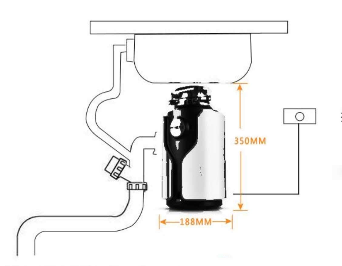 Durable Broyeur d'évier Silencieux, Broyeur de Déchets Alimentaires Durable pour Cuisine 3700 R/Min,1300ML Cuisine, Silver
