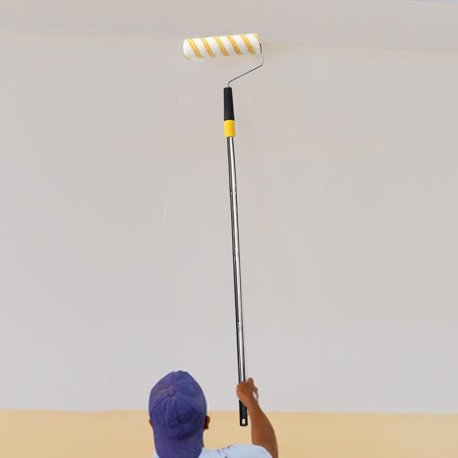Prolunga per rullo di vernice, asta estensibile per pittura | manico telescopico regolabile, asta leggera e resistente, strumento portatile per soffitto, cucina, armadi, pareti, metallo,