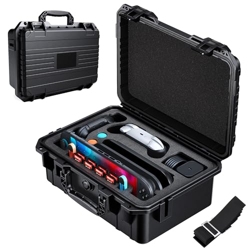 Auarte [Super Hard Carrying Case for Nintendo Switch 2(2025),All In One Portable Fully Protective Hard Travel Case,Waterproof Bag for Console Controller Accessory