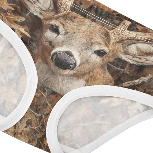 Girls Underwear Soft Cotton Camo Reindeer Kids Panties in Sizes 2/3t, 4t, 5t, 6 and 84