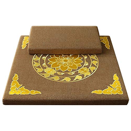 Meditation Cushion Square Floor Mat Cushion Meditation Mat Yoga Chair Thicken Washable Suitable For Home Yoga Meditation Pillow (Color : Brown, Size : 70x70cm)
