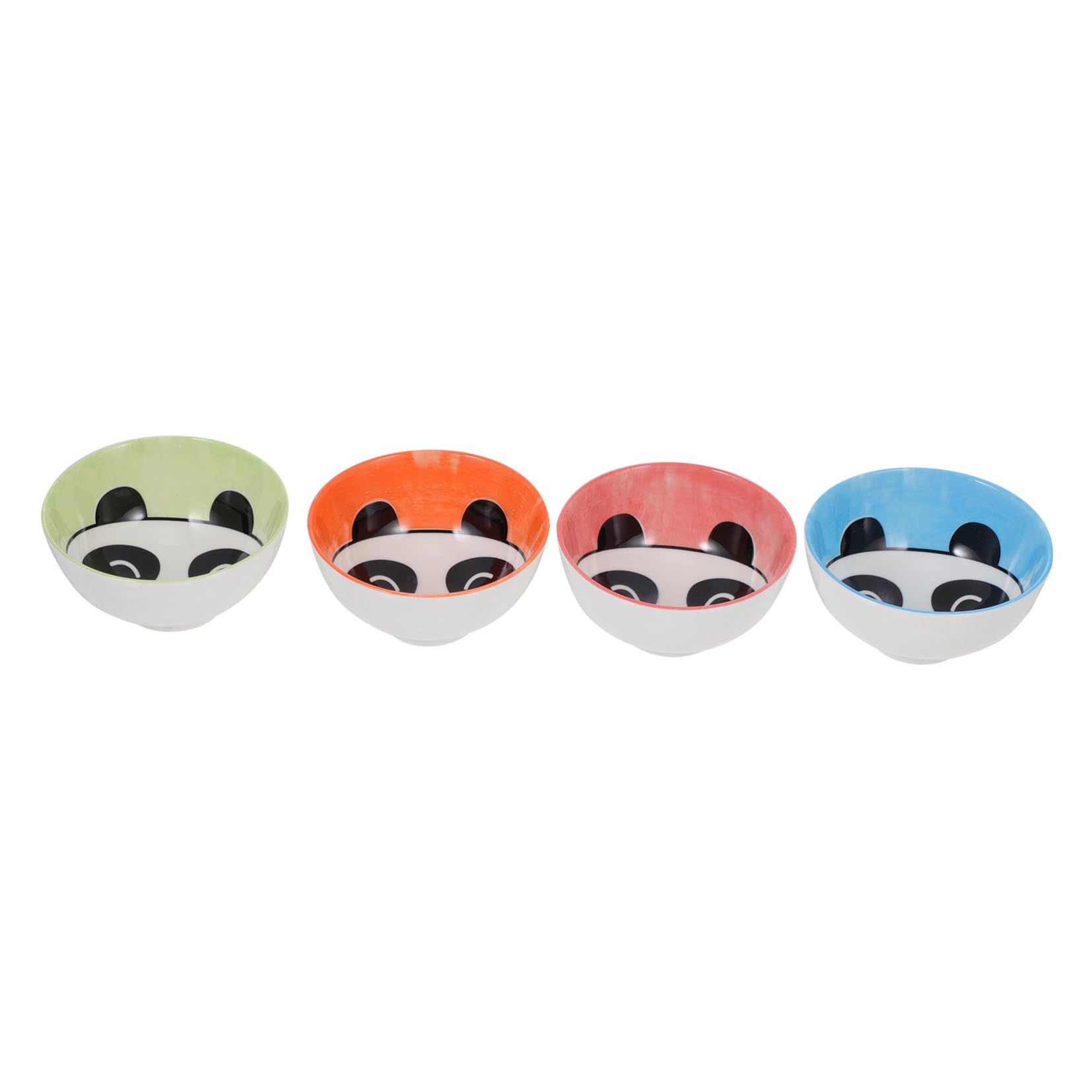 UKCOCO Lot de 4 Bols en Céramique Cuisine et Dessert, Bol à Riz Moyen, Couleur Assortie sous Glaçure, Usage Ménager et Restauration, pour Salade, Soupe et Nouilles