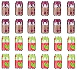 LUV BOX-Variety AHA Sparkling Water Pack , 12 oz , Pack of 24, BLACK CHERRY COFFEE ,LIME WATERMELON