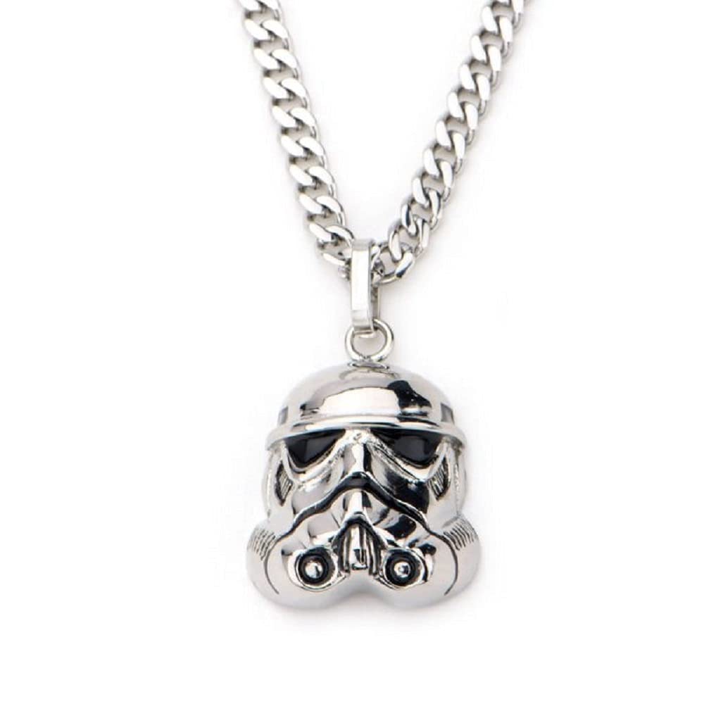SalesOne International, LLC Star Wars 3D Stormtrooper Pendant Necklace, Officially Licensed Stainless Steel 22