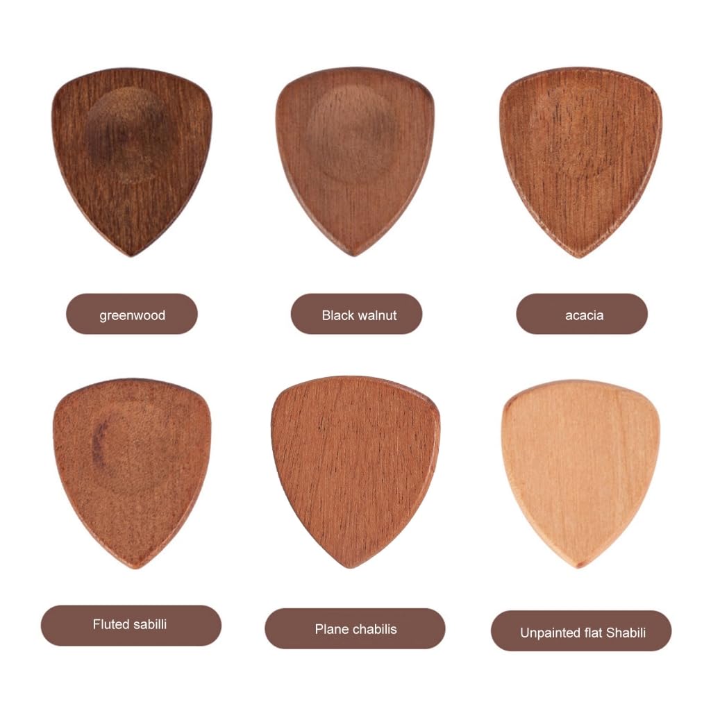 Plettri per chitarra in legno eccellente, plettri professionali per chitarra, colore naturale