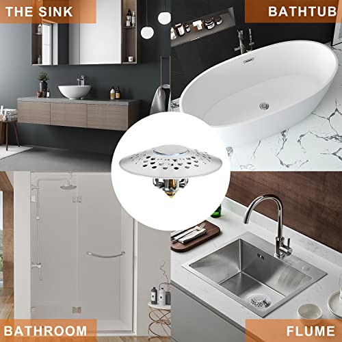 Haftaby Universal Bathtub Stopper With Drain Hair Catcher/Upgraded Bathroom Shower Drain Hair Trap/Pop-Up Drain Filter For 1.6-2.0 Inch #TOP4