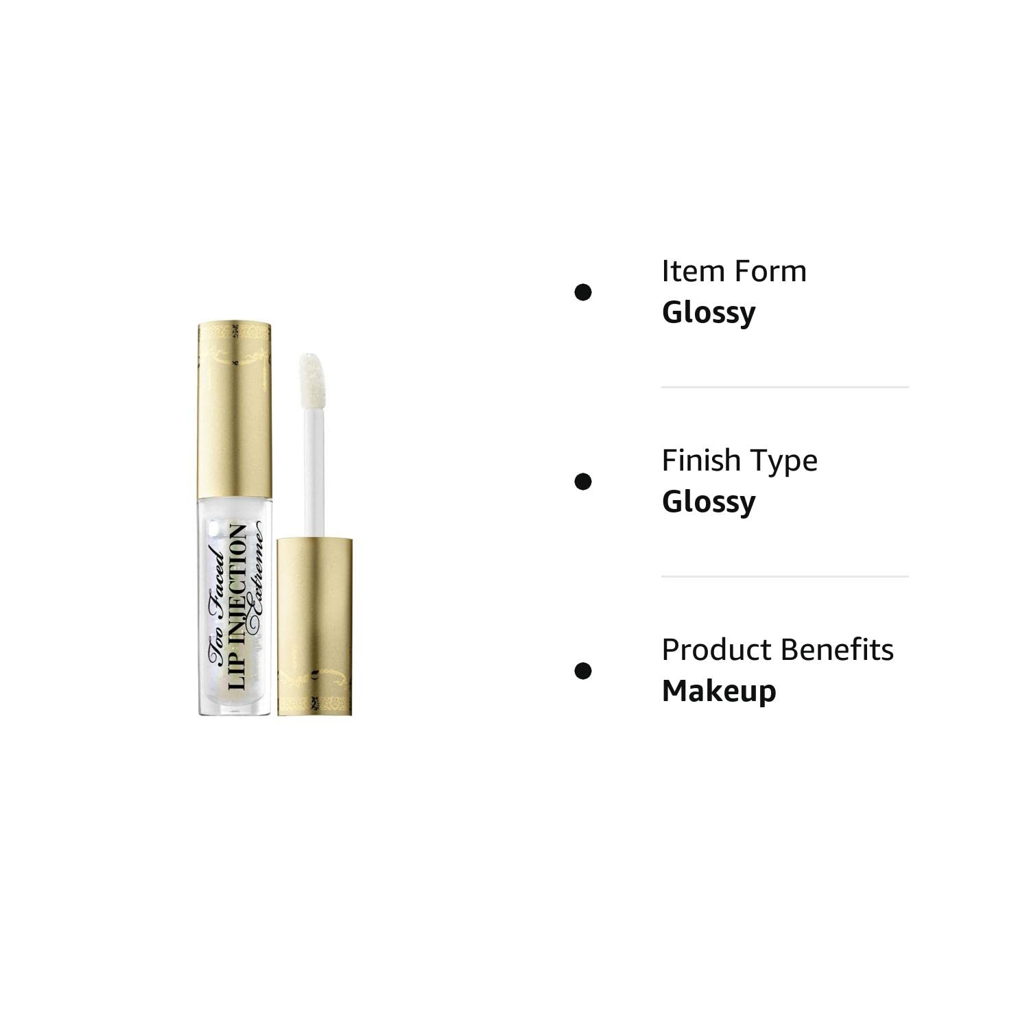 Too Faced Lip Injection Power Plumping Lip Gloss - Clear - Original - Travel Size 0.05 oz