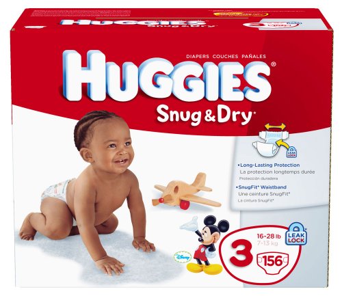 Huggies Snug & Dry Diapers, Size 3, Giant Pack, 156 Count