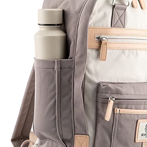 SEVENTEEN LONDON - Lekvrije, herbruikbare ‘Hampton’ waterfles in ivoor van roestvrij staal - Dubbelwandige thermosfles met vacuümisolatie zonder BPA - Houdt 24 uur lang koude dranken en 12 uur warme dranken vast - 400ml - Image 4