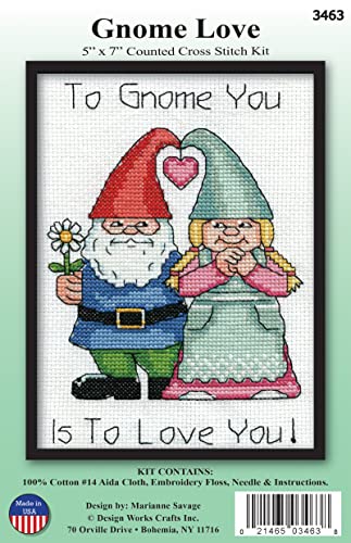 Image of Design Works Crafts Gnome Love Counted Cross Stitch Kit, by The Yard
