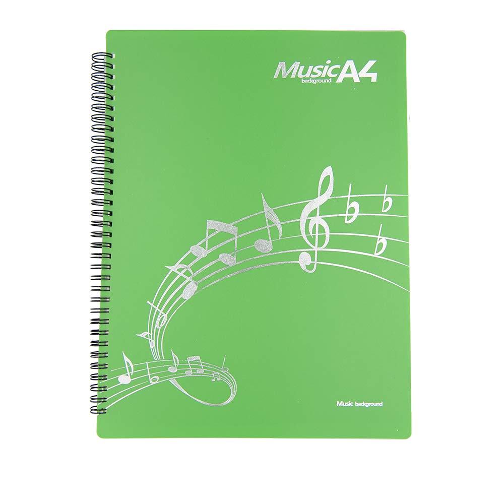 Bravodeal A4 Green Spiral-Bound Sheet Music Folder, 20 Sleeves, 40 Pages