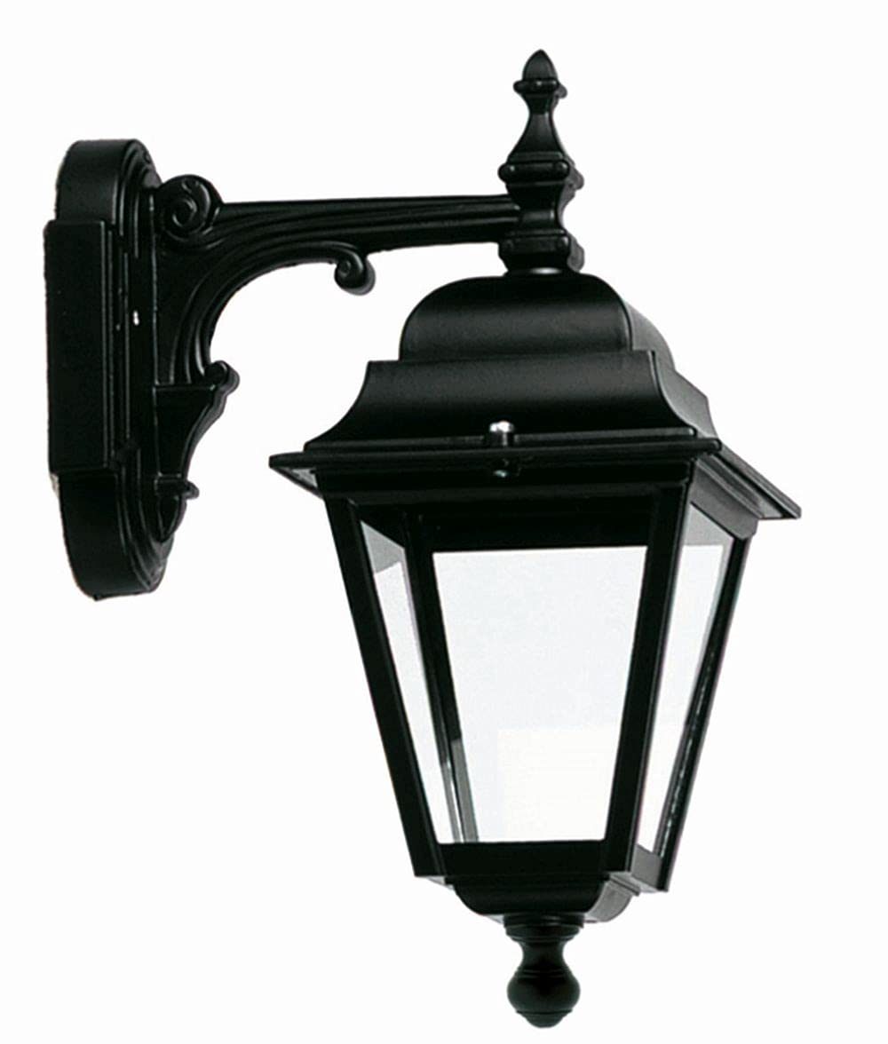 Licht-Erlebnisse Außenwandleuchte IP44 Rustikal Aluminium Schwarz E27 elegant RENITA Wandlampe Terrasse Hauseingang Hof
