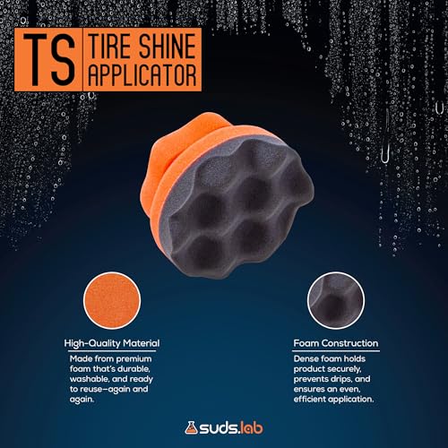 Image of Suds Lab TS Tire Shine Applicator - Reusable Foam Applicator for Tire Treatments - Use with Tire Gel, Tire Shine, Tire Wet, Tire Balm, and More!