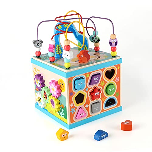 Qilay Wooden Activity Cube For Toddlers 1-3 thumb #8