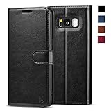 KILINO Galaxy S8 Wallet Case [Shock-Absorbent Bumper] [Card Slots] [Kickstand] [RFID Blocking] Leather Flip Case Compatible with Samsung Galaxy S8 - Black