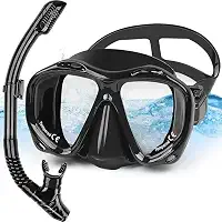 Kit Óculos De Mergulho Máscara Snorkel + Respirador Completo Anti-Embaçante Conjunto Snorkeling