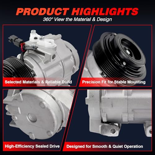 Image of AC Compressor with Clutch Compatible with Ford F-150 Expedition 2007-2014