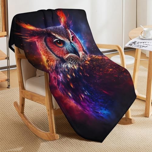 Manta de forro polar de búho y estrella 140x180 cm para sofá 5