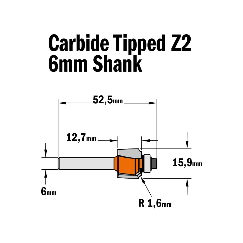 CMT 739.160.11 HM-FR. QUART DE RONDE D=16 R=1.6 S=6 DR.