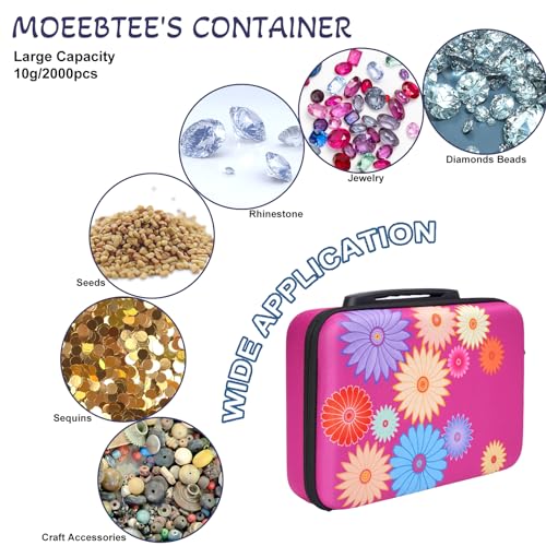 Image of MoeeBtee Diamond Painting Storage Containers, 60 Slots Diamond Painting Accessories and Tools, Diamond Art Storage Containers and Organizer Case - Sunflower
