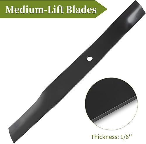 Miniatura 3 de Juego de cuchillas de repuesto para cortacésped de elevación media 110-6568-03 106-2247-03 compatibles con cortacésped de 42 pulgadas, Toro Exmark