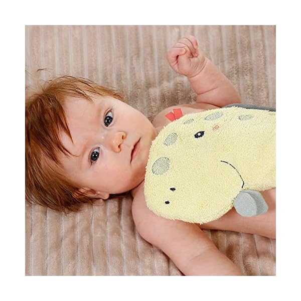 Fehn 051230 Waschhandschuh Dino – Waschlappen mit Tiermotiv für fröhlichen Badespaß, für Babys und Kinder ab 0+ Monaten – Bild 9