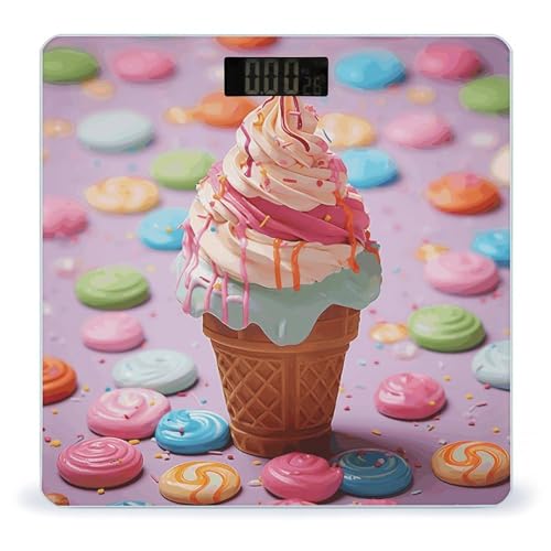Báscula Digital Many Colored Ice Cream de Vidrio Templado miniatura 1