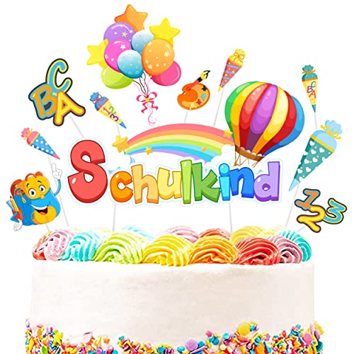 Schulanfang Cupcake Topper Set Mit ABC 123 – Wiederverwendbare Tortendeko Für Einschulungsparty