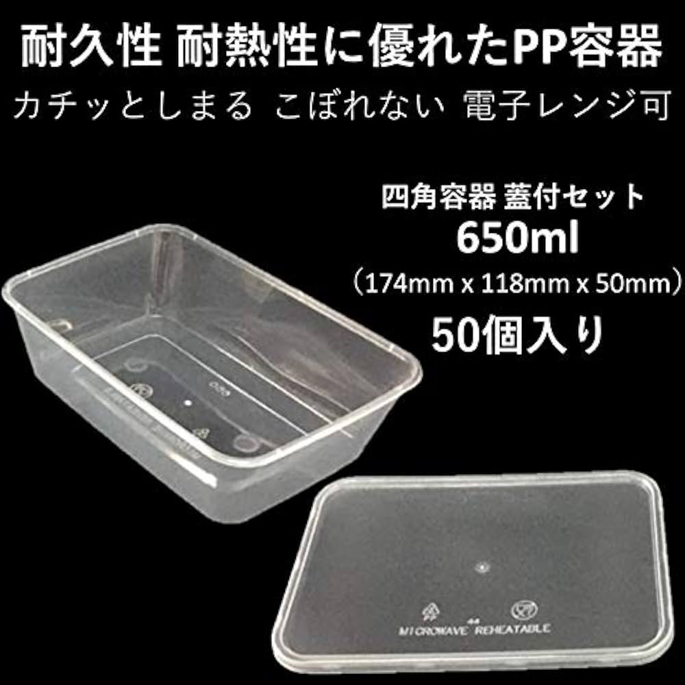テイクアウト容器 長方形 蓋付き 650ml お持ち帰り 300個 テイクアウト容器 長方形 蓋付き 650ml お持ち帰り 300個の通販