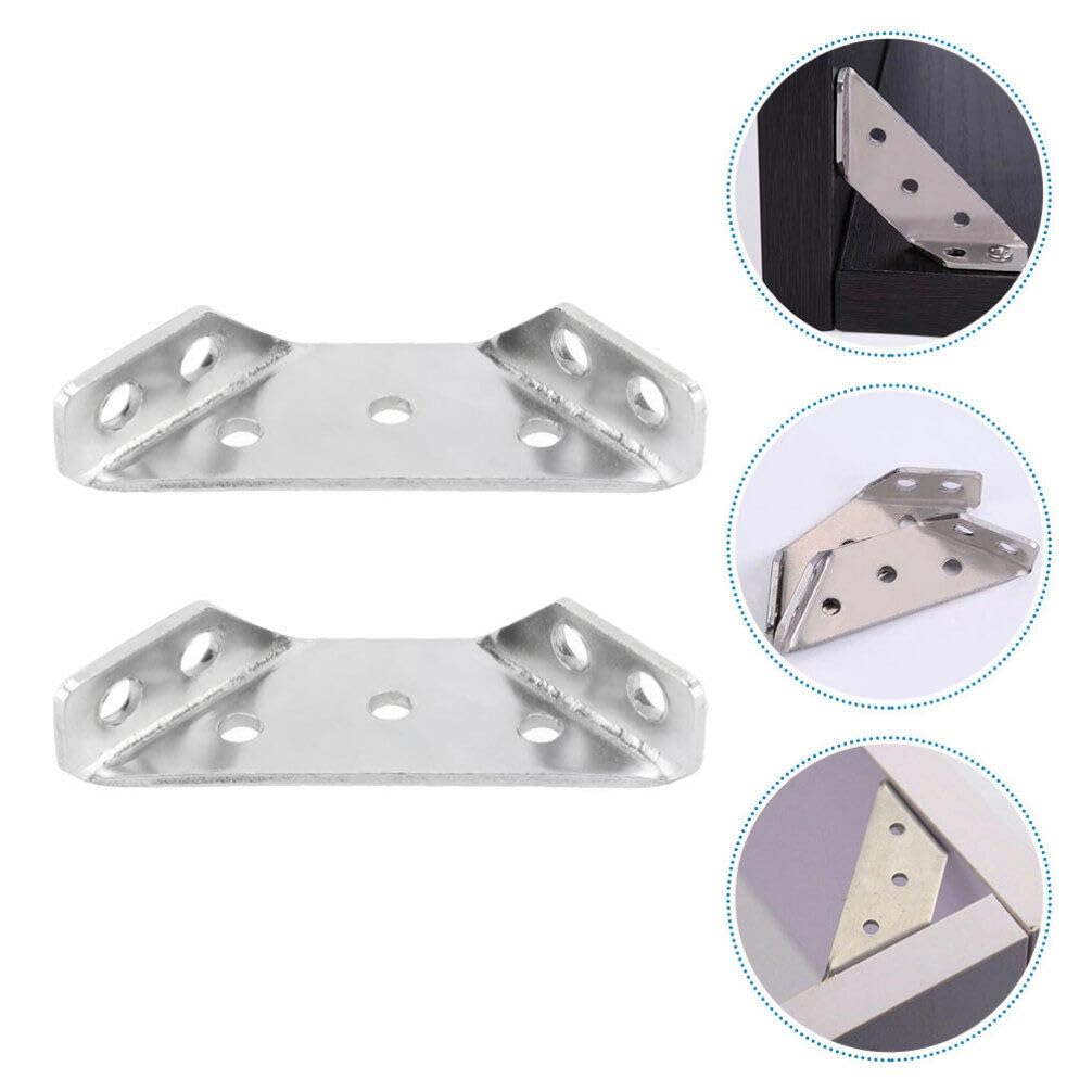 Housoutil Cabinet Corner Braces Stainless Steel 1 Set Wall Shelf Connectors Easy Install